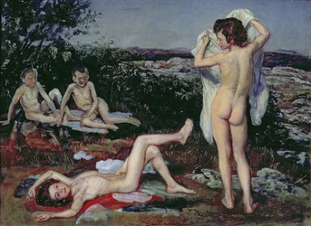 Fire nakne gutter, studie til «Kristi fremtreden for folket», 1840-50